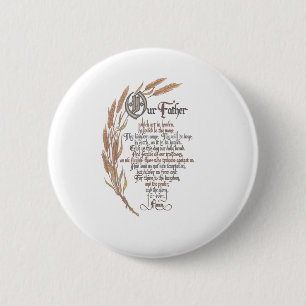 Our Father Who Art In Heaven Lords Prayer Mathew 6 6 Cm Round Badge
