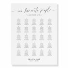 Our Favorite People Wedding Seating Chart 25 Table