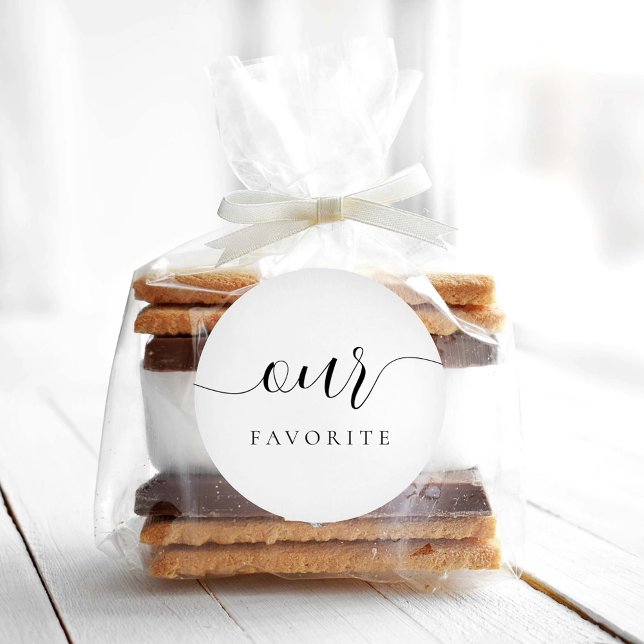 Our Favourite Сalligraphic Favour Gift Classic Round Sticker (Creator Uploaded)