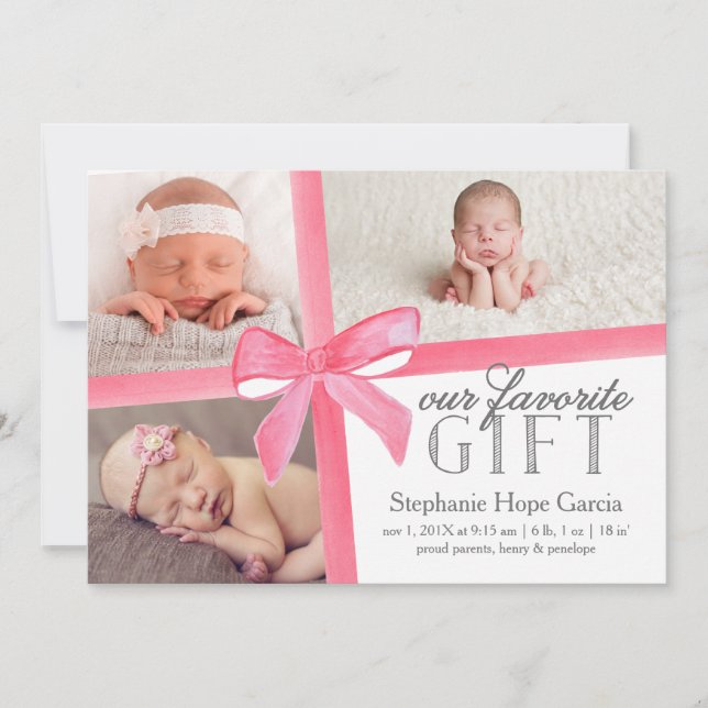 Our Favourite Gift Birth Announcement First Holida (Front)