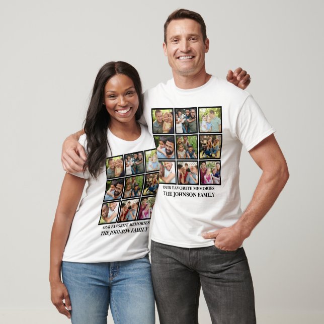 Our Favourite Memories Custom Modern Family Pictur T-Shirt (Unisex)