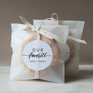 Our Favourite Modern Сalligraphic Favour Gift  Classic Round Sticker