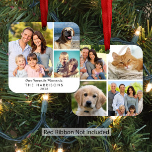 Our Favourite Moments Family Photo Christmas Metal Tree Decoration