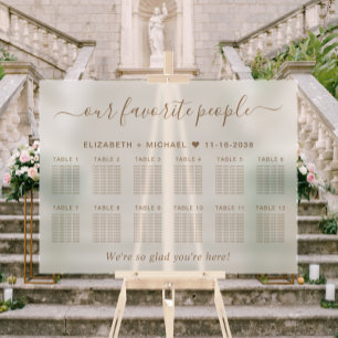 Our Favourite People 12 Table Wedding Seating Acrylic Sign