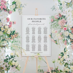 Our Favourite People Acrylic Wedding Seating Chart