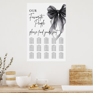 Our Favourite People Bow Wedding Seating Chart