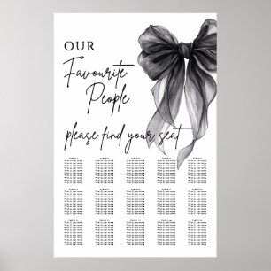 Our Favourite People Bow Wedding Seating Chart