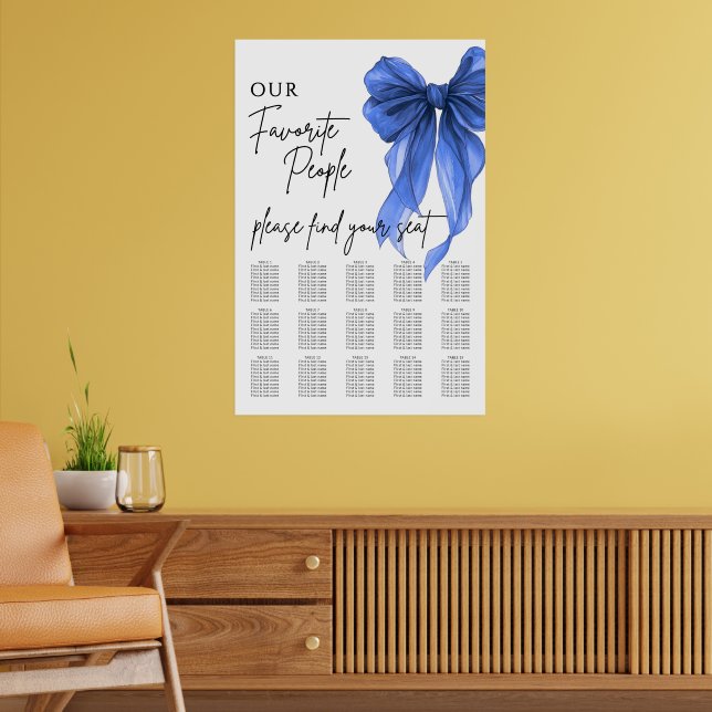 Our Favourite People Bow Wedding Seating Chart (Living Room 2)