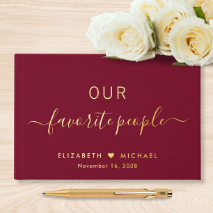 Our Favourite People Burgundy Wedding Guest Book