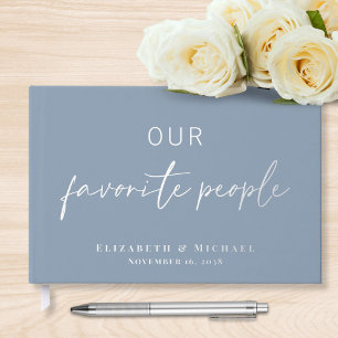 Our Favourite People Dusty Blue Wedding Guest Book