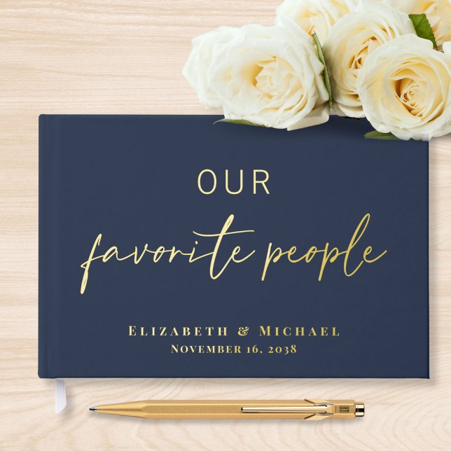 Our Favourite People Navy Blue Wedding Guest Book (Creator Uploaded)