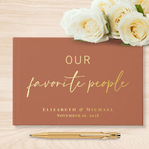 Our Favourite People Photo Terracotta Foil Wedding Guest Book