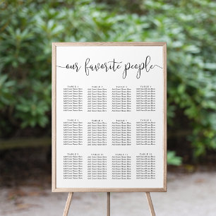Our Favourite People   Script Wedding Seating Char Poster