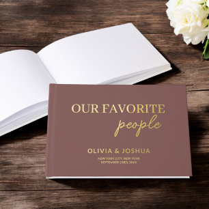 Our Favourite People Terracotta Minimalist Wedding Guest Book