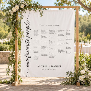Our Favourite People Wedding alpha Seating Chart Tapestry