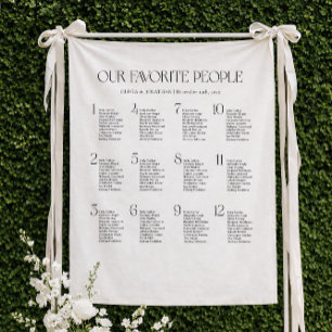 Our Favourite People Wedding Seating Chart Fabric Tapestry