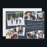 Our favourite scenes Christmas photo collage navy Holiday Card<br><div class="desc">This seven-photo holiday card features fun and clever text - "these are a few of our favourite scenes" and is perfect for showcasing the highlights of your year. The back is a coordinating navy with another photo and room for more text. This unique navy blue Christmas card is the perfect...</div>
