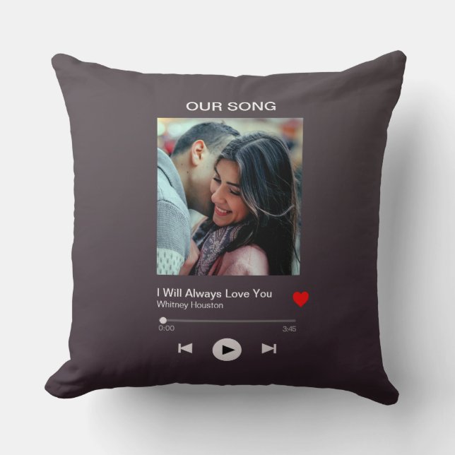Our favourite Song – Custom Photo  Cushion (Front)