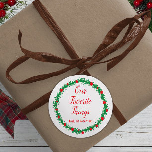 Our Favourite Things Labels, Gift Tags, Christmas Classic Round Sticker