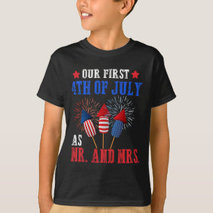 Our First 4th Of July As Mr Mrs Patriot Couple Hus T-Shirt