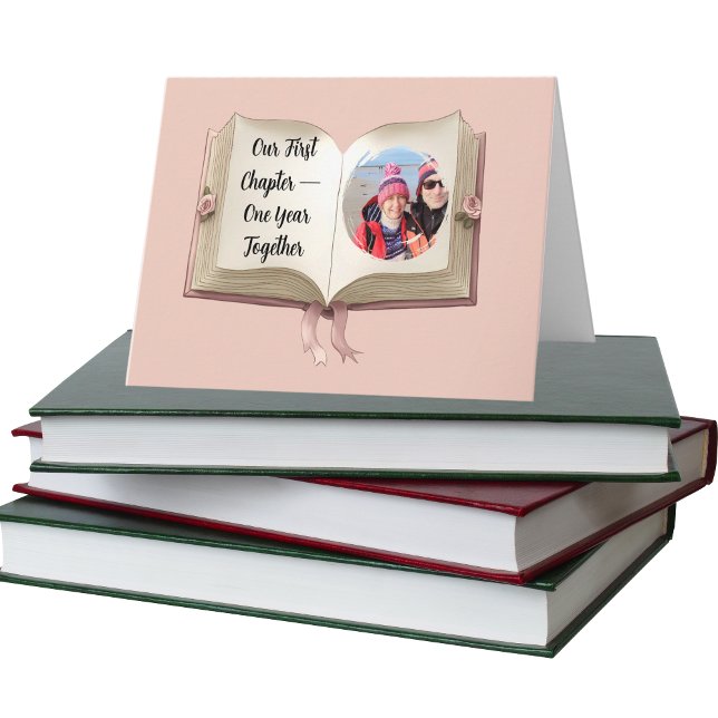 Our First Chapter Romantic 1st Wedding Anniversary Card (Creator Uploaded)