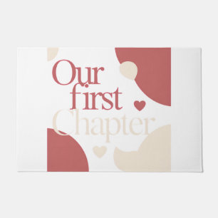 Our First Chapter Valentines Couple Love Quote Doormat