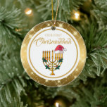 Our First Chrismukkah, Hanukkah   Ceramic Tree Decoration<br><div class="desc">Our First Chrismukkah,  Hanukkah Ornament</div>