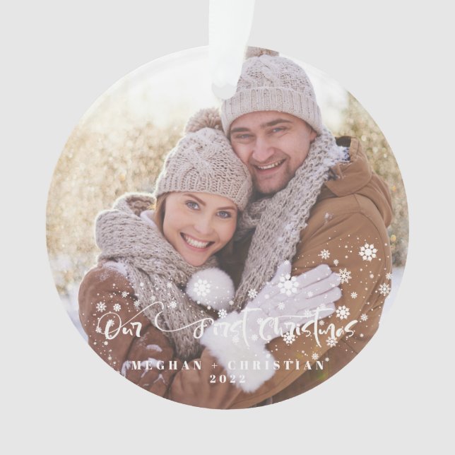 Our first Christmas 2-sided Photo Holiday  Ornamen Ornament (Front)