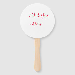 Our first Christmas add couple name text message Hand Fan