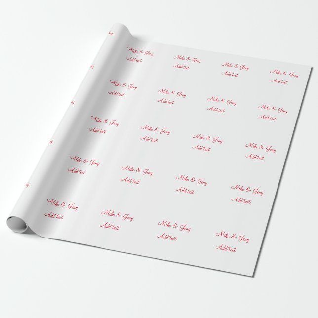 Our first Christmas add couple name text message Wrapping Paper (Unrolled)