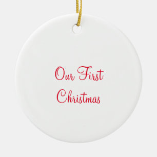 Our first Christmas add name family photo Ceramic Tree Decoration