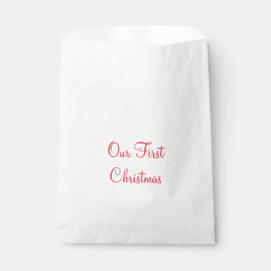 Our first Christmas add name family photo Favour Bags