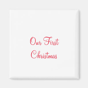 Our first Christmas add name family photo Magnet