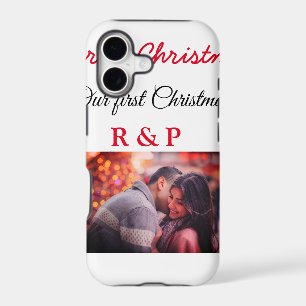 Our first Christmas add name photo wedding engaged
