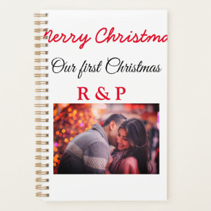 Our first Christmas add name photo wedding engaged Planner