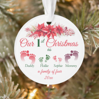 Our First Christmas As A Family Of 4 Ornament