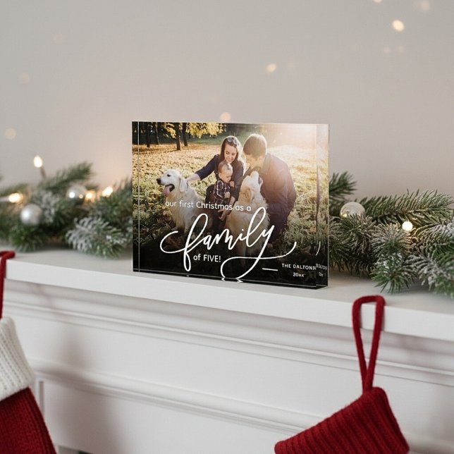 Our First Christmas As A Family of Five Photo Block (Our First Christmas As A Family of Five Photo Block)