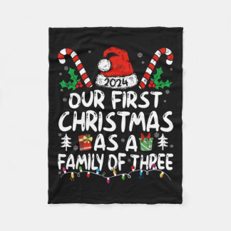 Our First Christmas As A Family Of Three 2024 New  Fleece Blanket