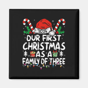 Our First Christmas As A Family Of Three 2024 New Magnet
