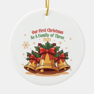 Our First Christmas as a Family of Three 2025 Ceramic Tree Decoration