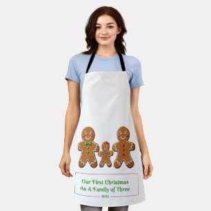 Our First Christmas as a Family of Three Gingerbre Apron