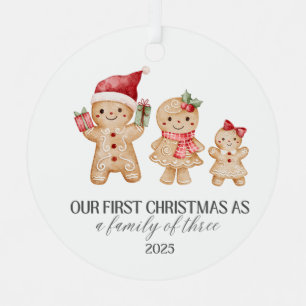 Our First Christmas as a Family of Three Metal Tree Decoration