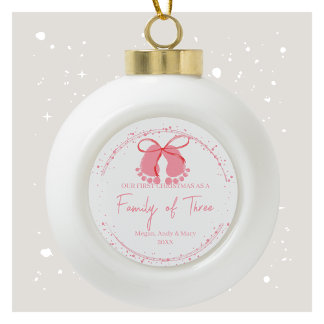 Our First Christmas as a Family of Three Ornament