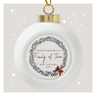 Our First Christmas as a Family of Three Ornament