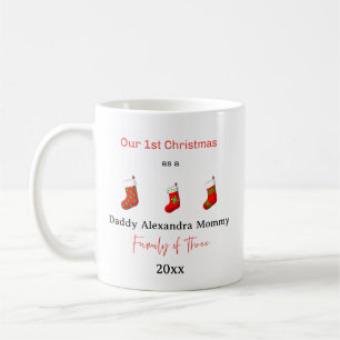 Our First Christmas As A Family of Three Stockings Coffee Mug