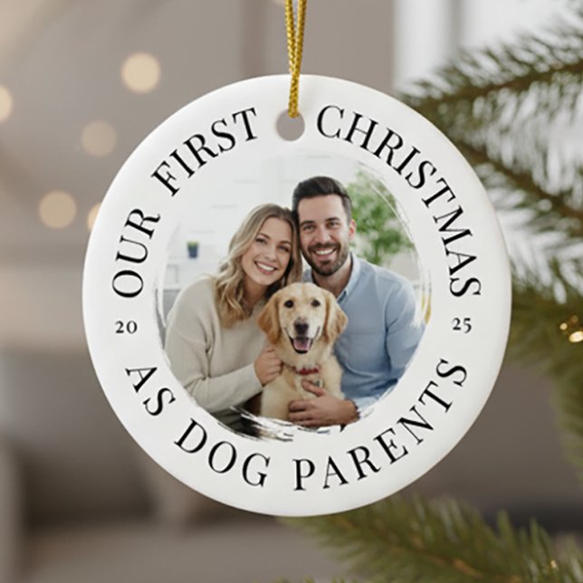 Our First Christmas as Dog Parents Ceramic Tree Decoration (Creator Uploaded)
