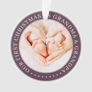 Our First Christmas As Grandma And Grandpa Simple Ornament