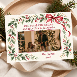 Our First Christmas as Grandma & Grandpa Photo Holiday Card