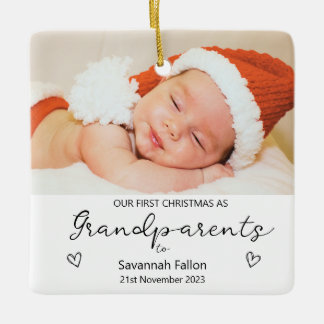 Our First Christmas as Grandparents Ceramic Ornament