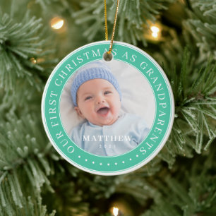 Our First Christmas As Grandparents Modern Simple Ceramic Tree Decoration